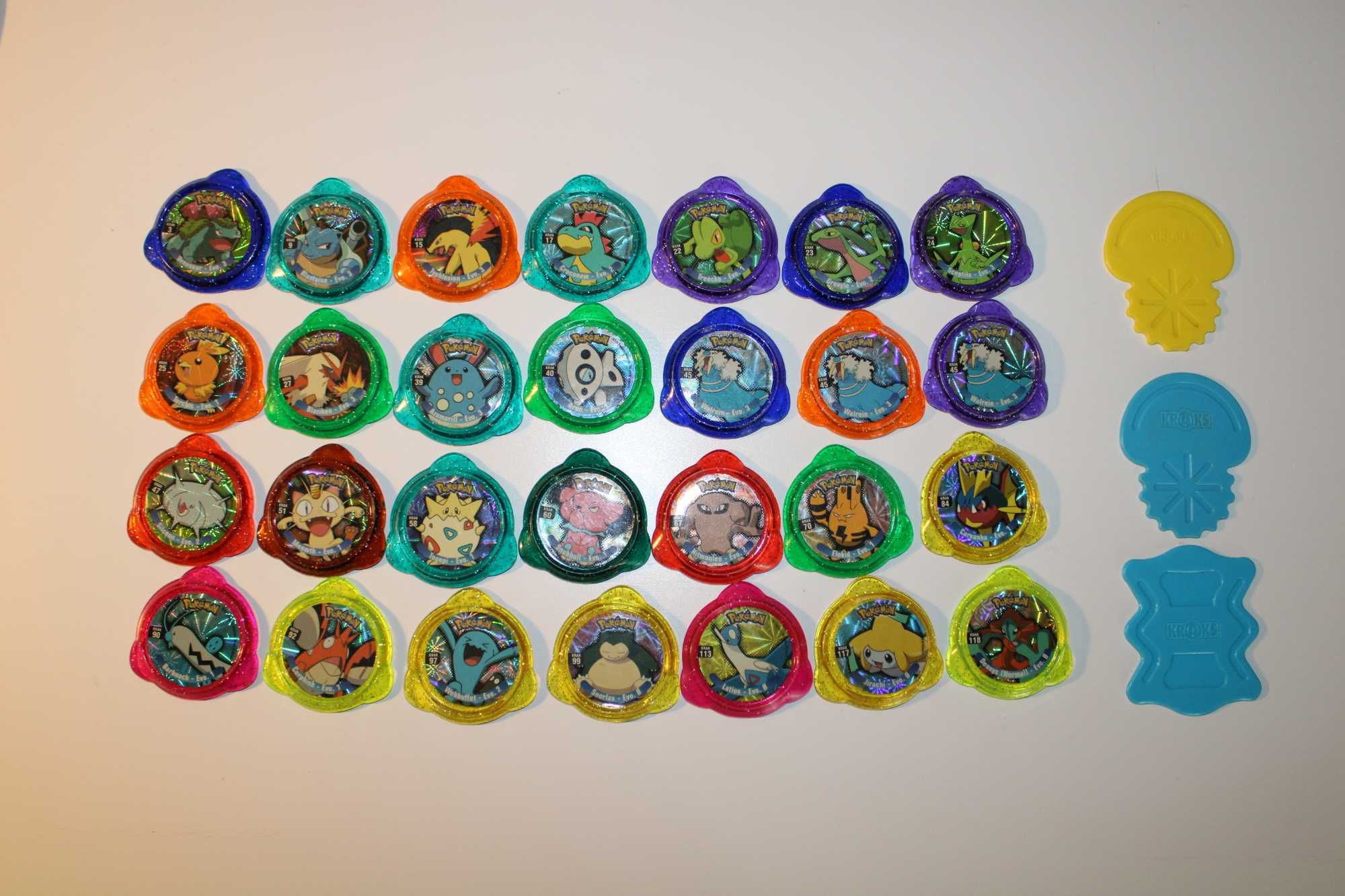 Coleção de Tazos Kraks Pokémon e Lançadores