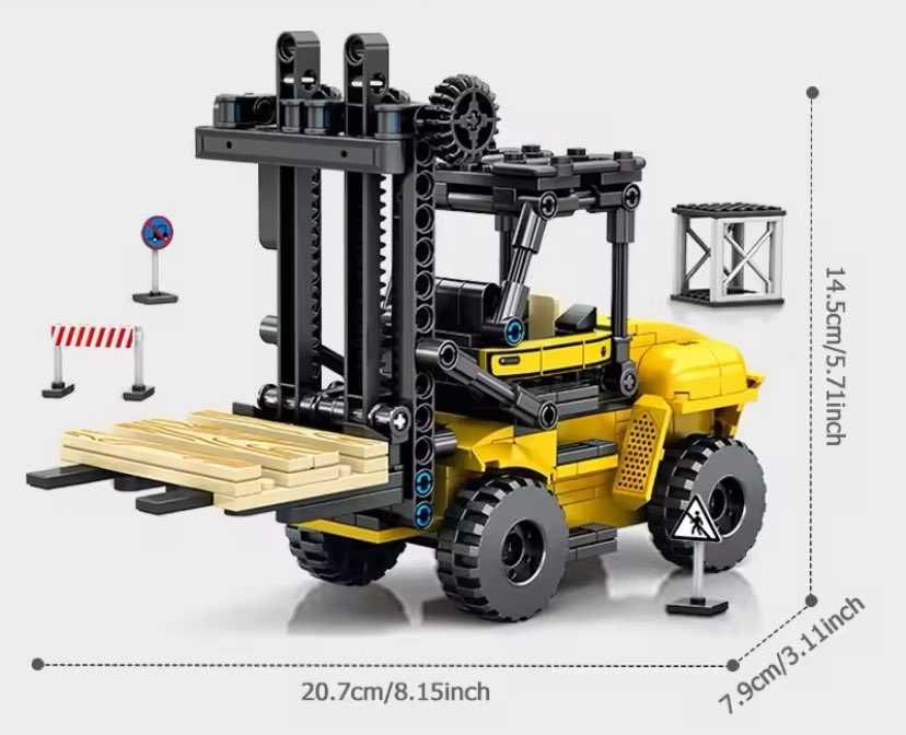Klocki wzór LEGO Wózek Widłowy Autko Samochód Koparka Wywrotka PUDEŁKO