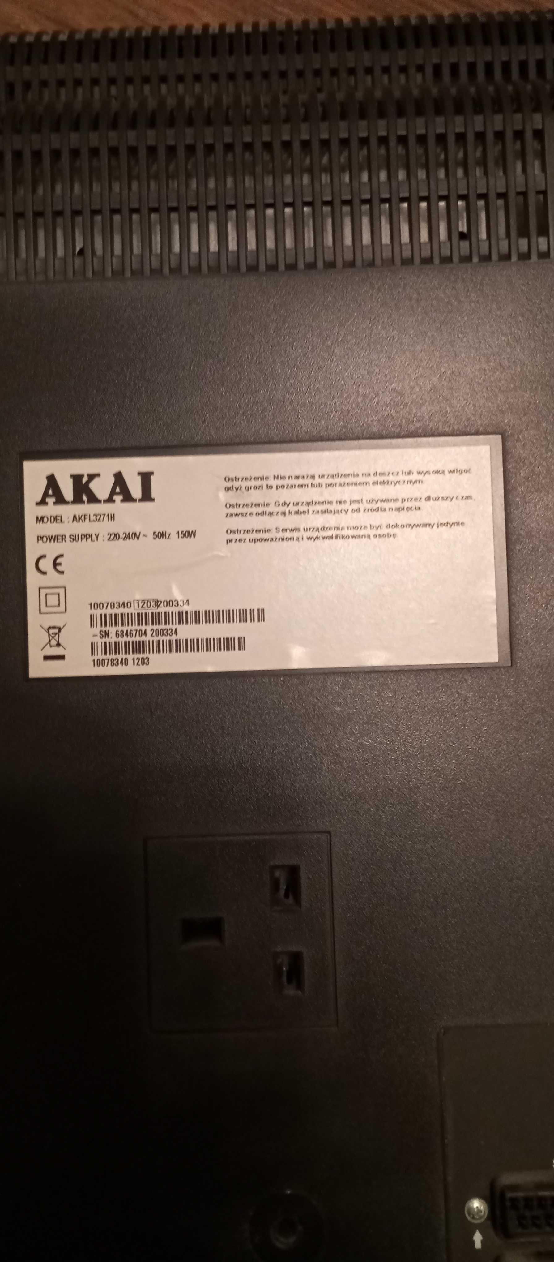 Telewizor Akai z uchwytem i dekoderem DVBT
