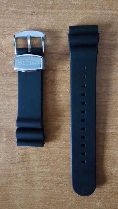 Pasek zamiennik do zegarków Seiko itp 22mm czarny guma kauczuk
