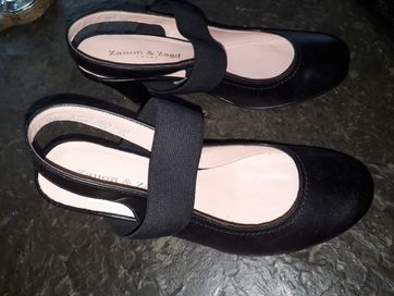 Eleganckie niemieckie skorzane czarne damskie buty,Nr.37 (Zanon &Zago)