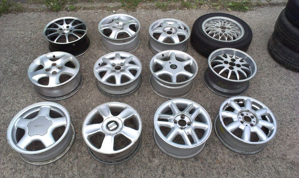 15” - ALUMINIOWE - 4x100 r15 cali - ALU Felgi - Toyota Aygo Yaris Corolla Kia Picanto Suzuki Swift Hyundai i20 , i10 , Honda Jazz  Civic , VW polo golf , Seat , Opel , Renault Clio Nissan Note Dacia Sundero Dokker - stan: BDB + GWARANCJA !! +  MONTAŻ !!