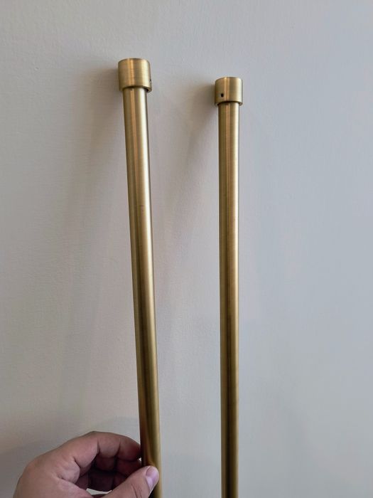 Karnisz metalowy złoty podwójny dł. 180 cm, ciche żabki, super stan