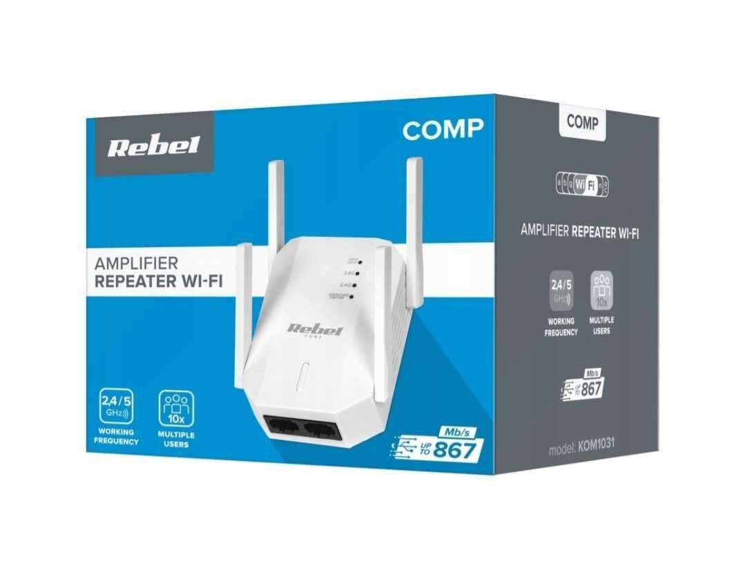 Repeater - wzmacniacz sieci bezprzewodowej 2.4+5 GHz Rebel