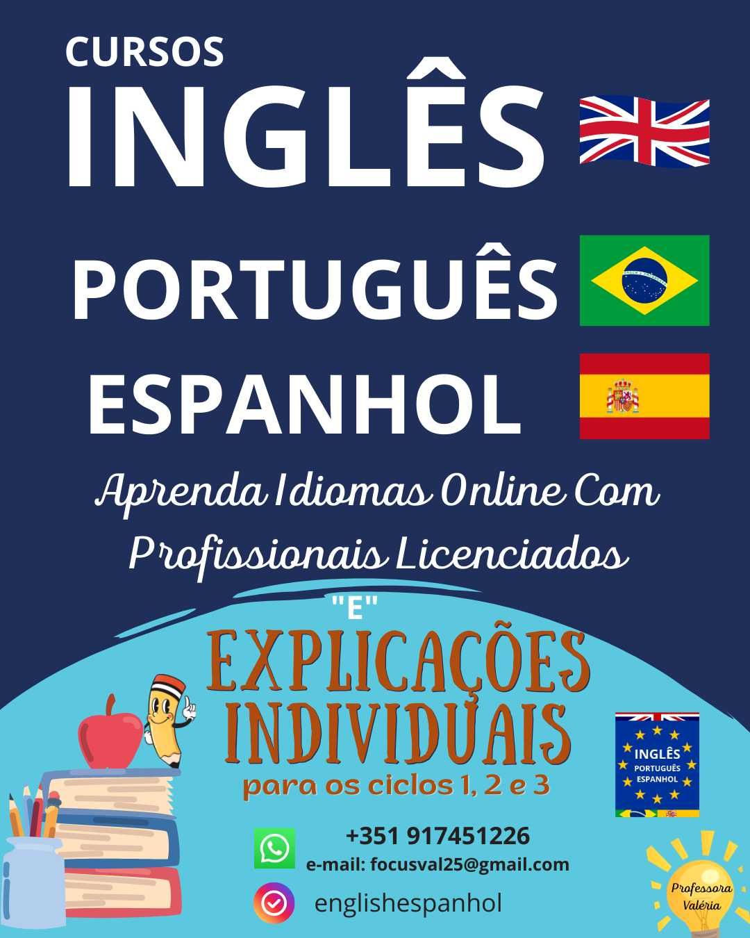 Cursos de Idiomas e Aulas de Explicações