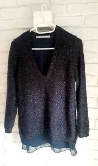 Granatowy sweter Zara, M