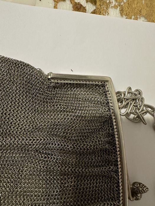 Антикварная сумочка-сетка из серебра