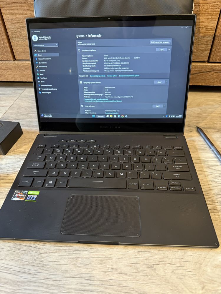Laptop ASUS Rog Flow X13 GV301 13.4” R7-5800HS 16GB 512GB RTX3050TI