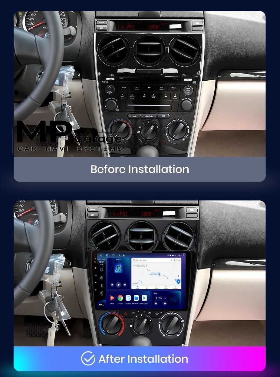 Mazda 6 GG Radio Android 4G Qled CarPlay/AA 4G Montaż