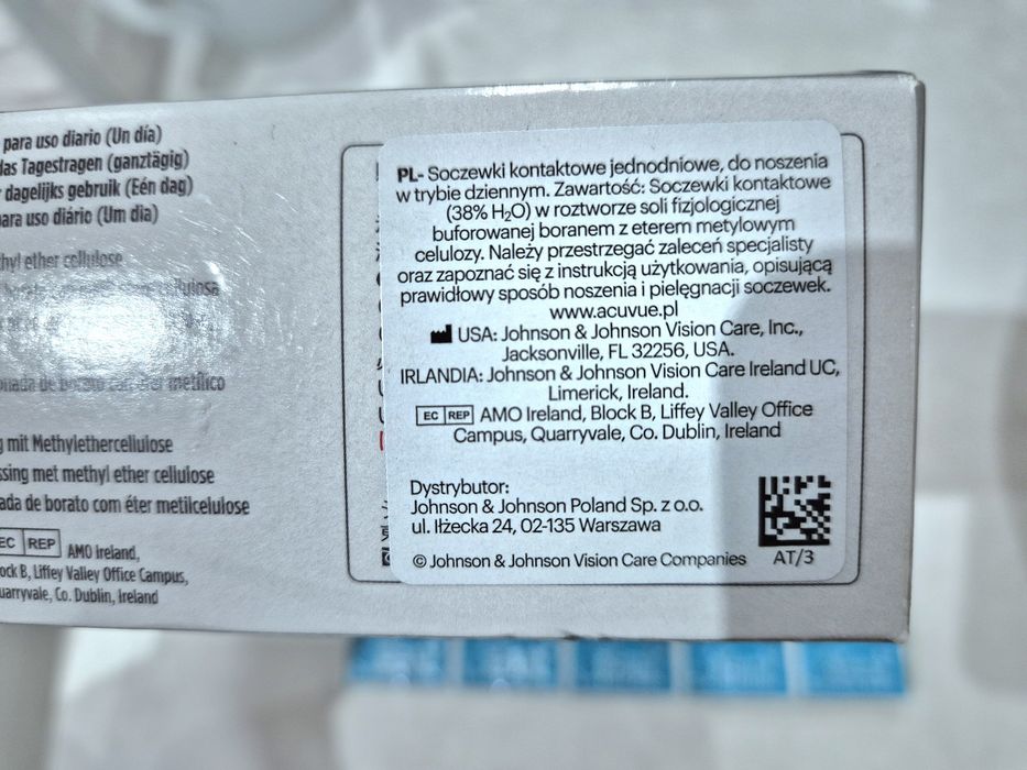 ACUVUE OASYS 1-DAY Soczewki kontaktowe jednodniowe 15szt Moc -7,5 -8.0