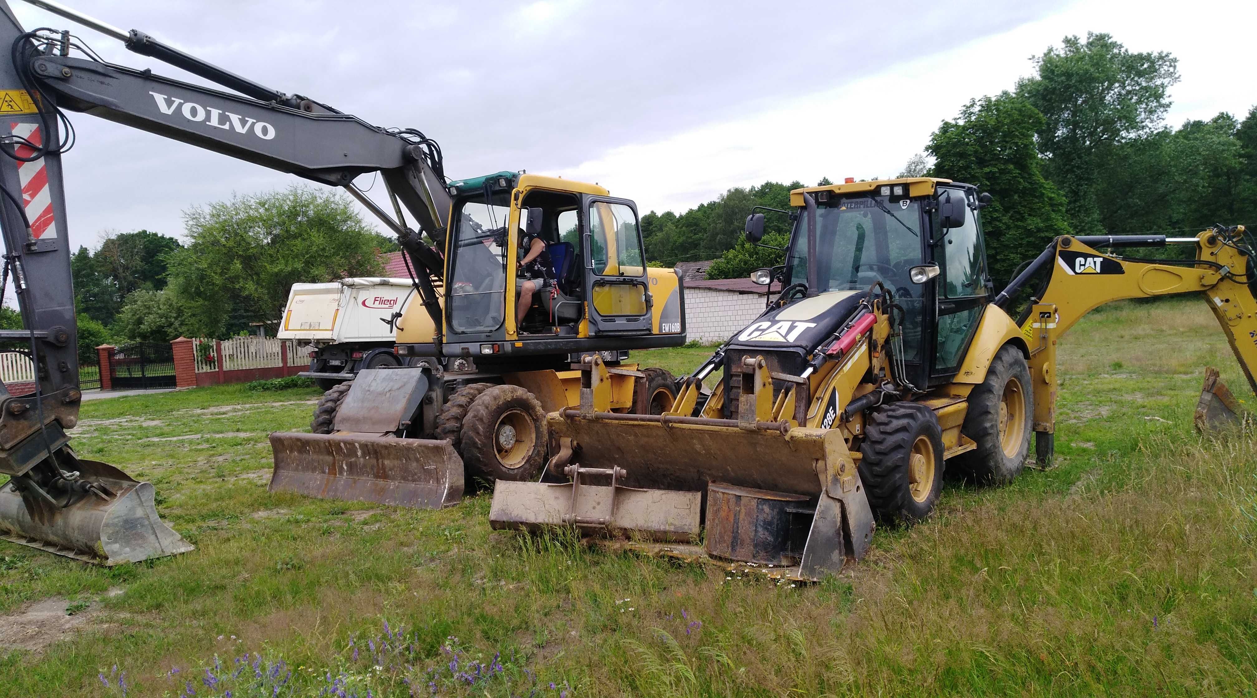 Usługi koparko-ładowarką, koparką obrotową 17ton