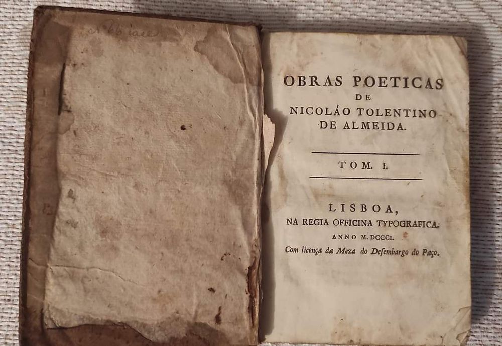 Raro livro- ALMEIDA, Nicolau Tolentino de. OBRAS POETICAS- 1801
DE NIC