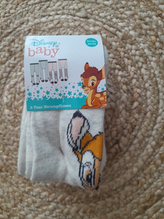 2 pak rajstopy rajtuzki 62/68 70% bawełna Bambi Disney