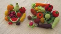Вязанные слингобусы, фрукты-овощи, игрушки
