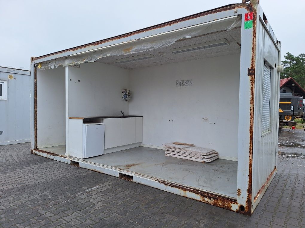 Kontener biurowy modułowy budowlany Containex 3 sciany 6x2.5m