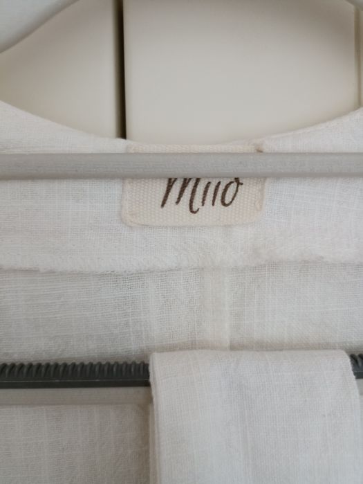 Lniana biała śmietankowa sukienka S miió