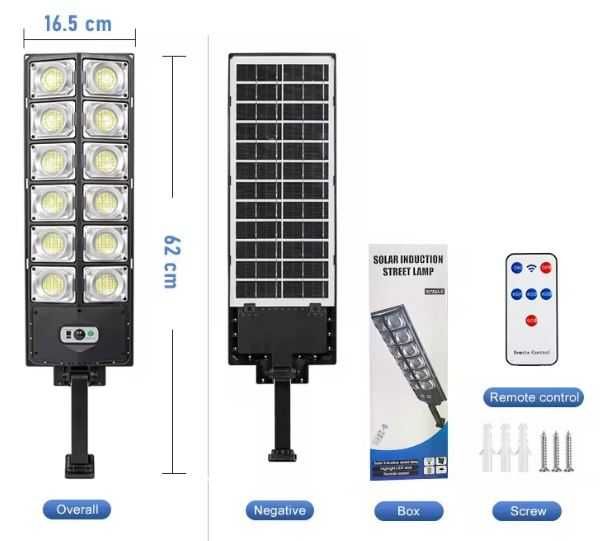 Lampa solarna Zewnętrzna z Czujnikiem Ruchu Uliczna Latarnia Ogrodowa