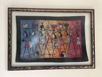 Quadro Africano em tecido
