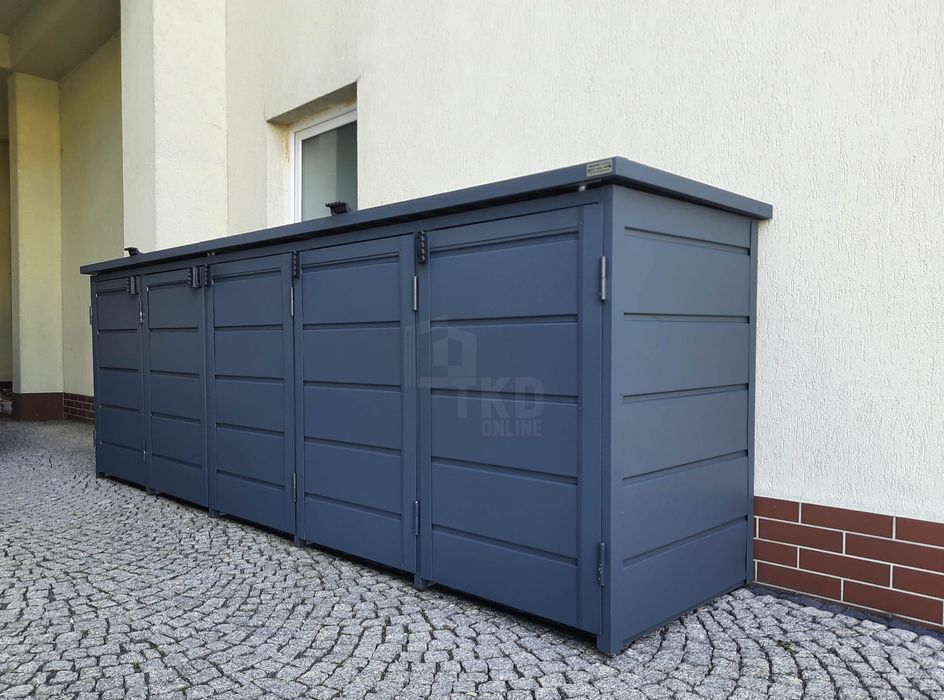 Zabudowa Koszy Na Śmieci Wiata Obudowa 345X80X120 Cm 5X240L Tkd342