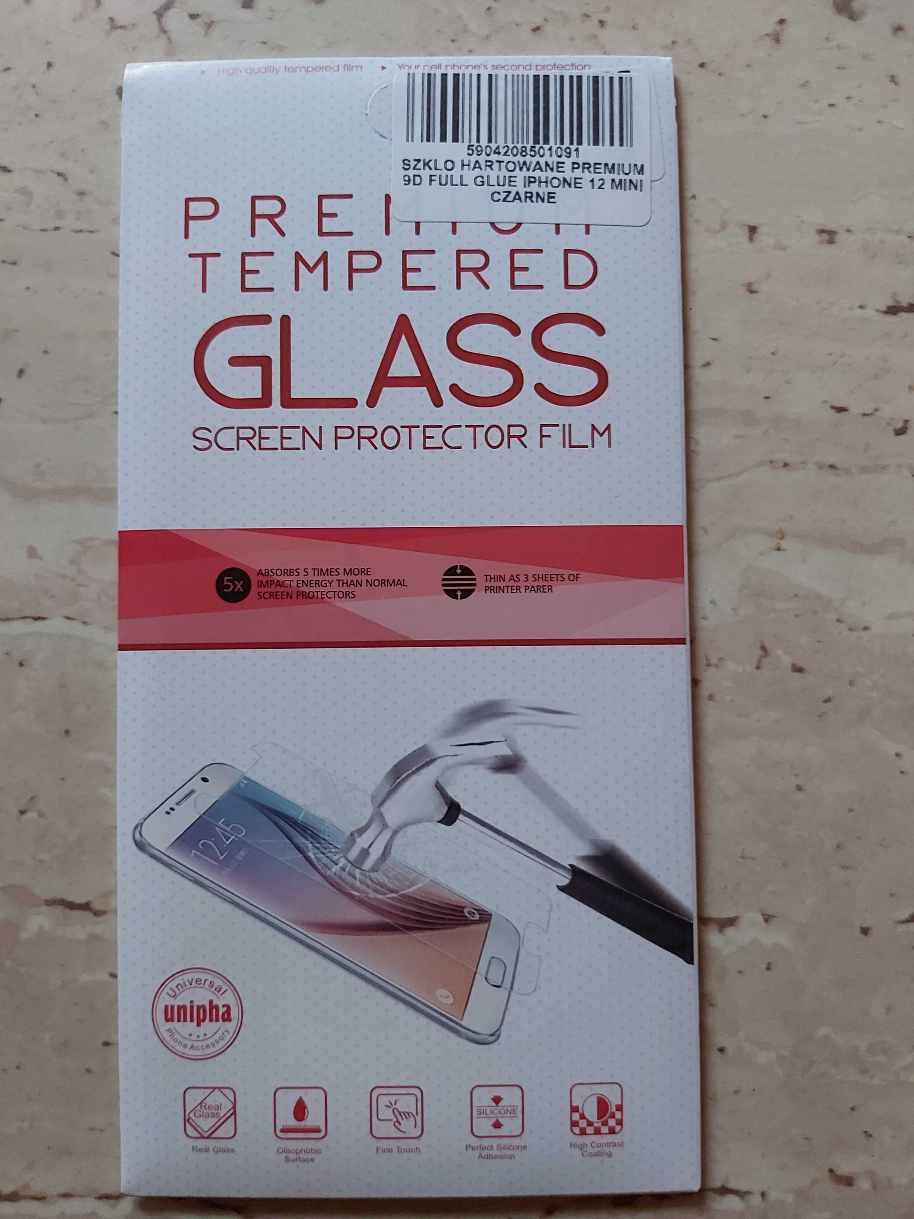 Szkło hartowane 9D full glue Iphone 12 mini, Xiaomi 10