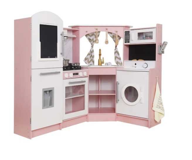 Дитяча  кухня дерев'яна  AVKO Пальма Pink, звукові та світлові ефекти