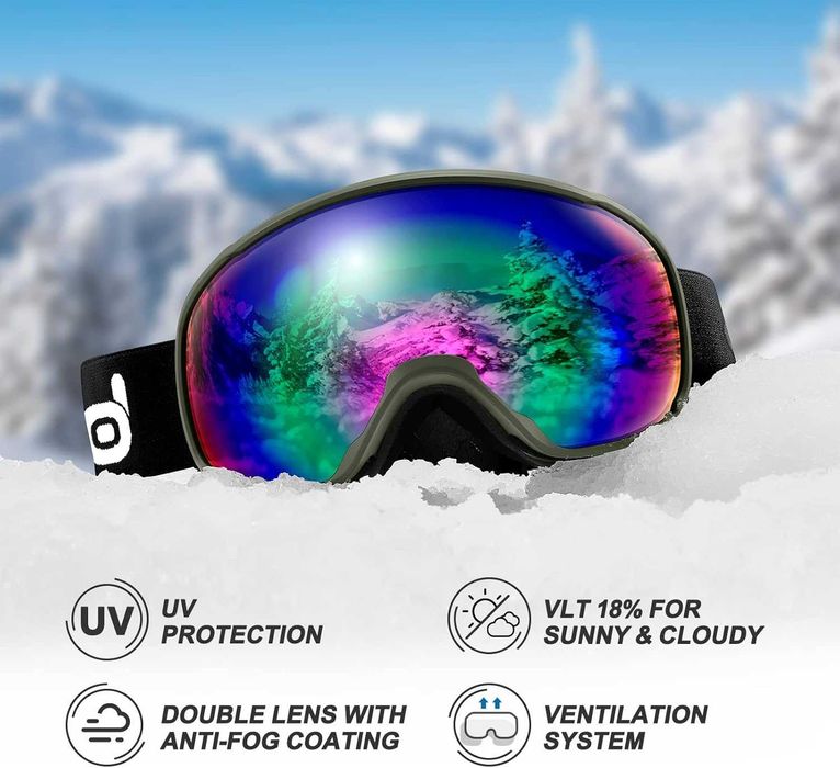 Kask narciarski, snowboardowy z goglami UV 400 Odoland rozmiar M