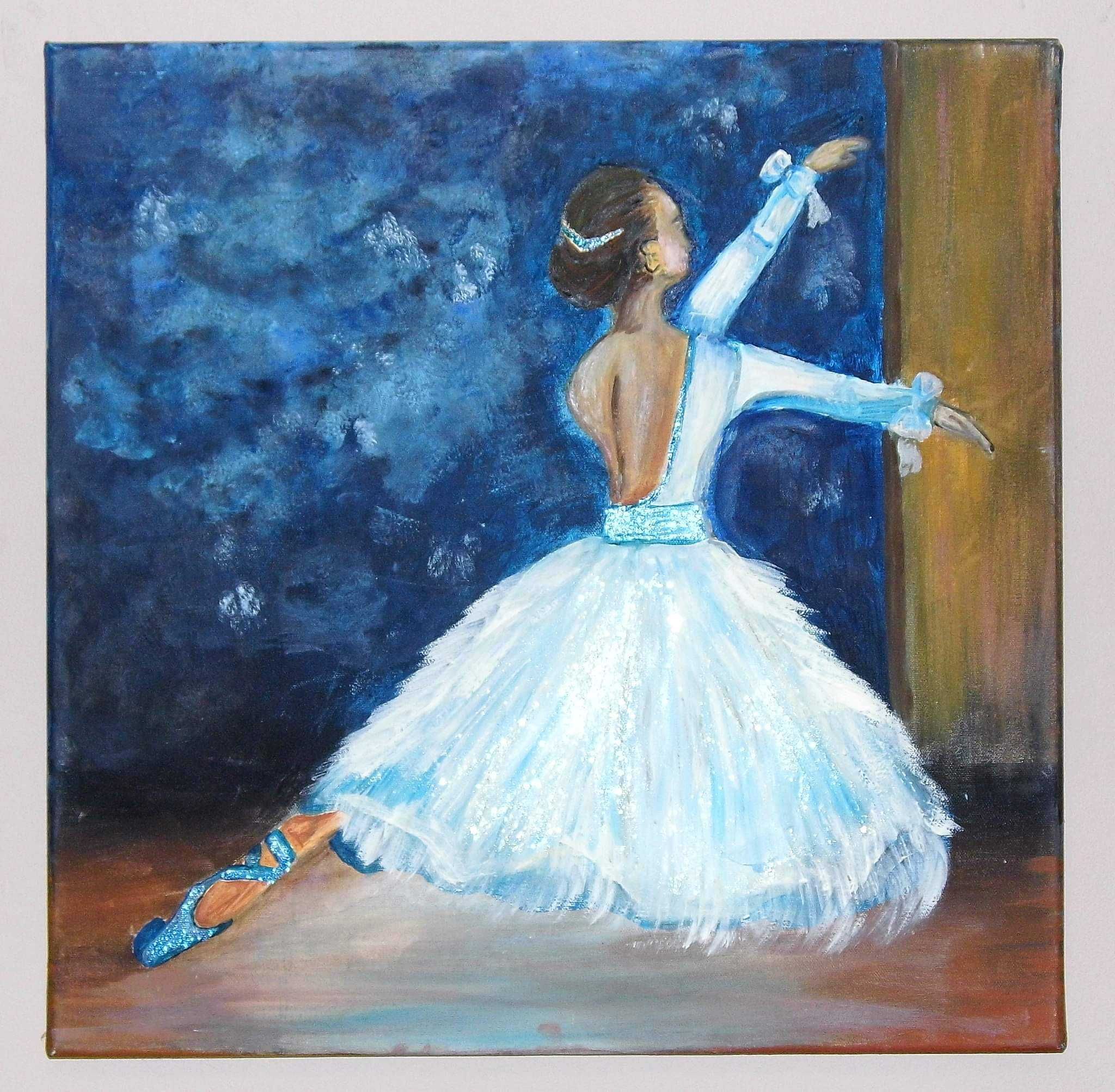Obraz olejny baletnica 50x50 cm