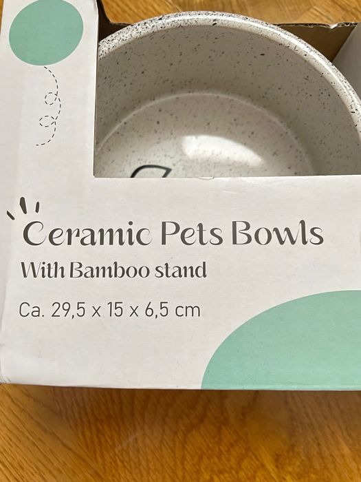 Миски для котов и собак, 2 штуки, керамика + подставка