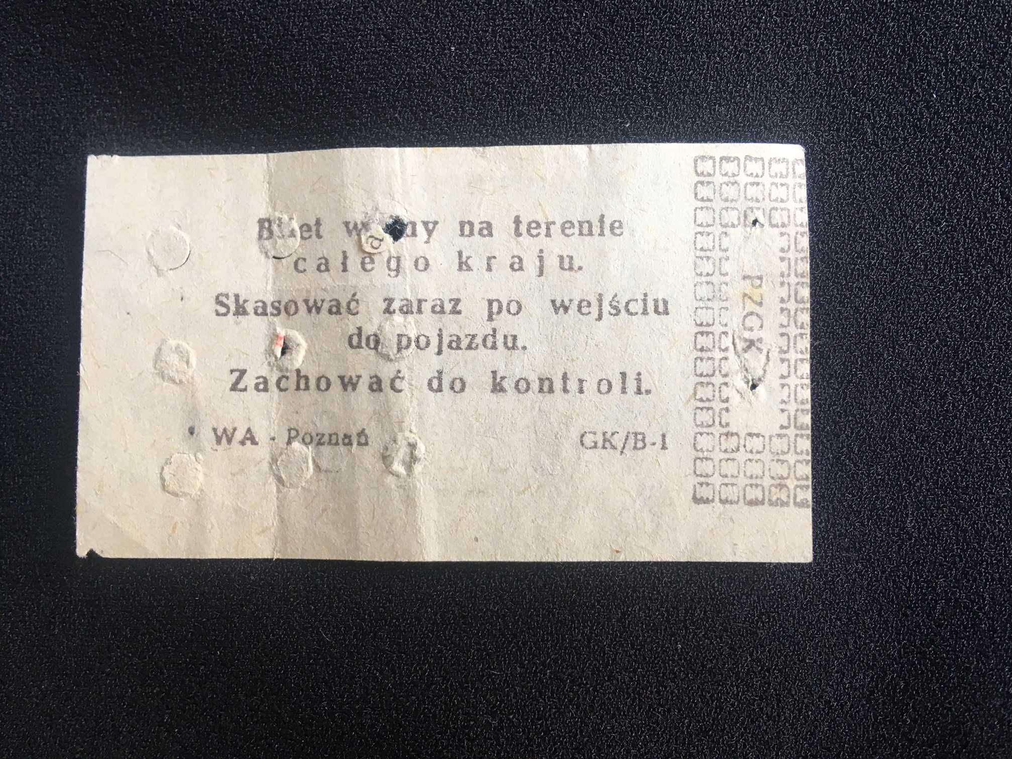 PRL bilet komunikacji lata 70-te Poznań