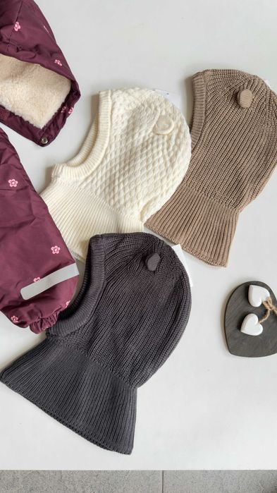 В,язана шапка -шолом на флісі від h&m від 6 міс до 4 років