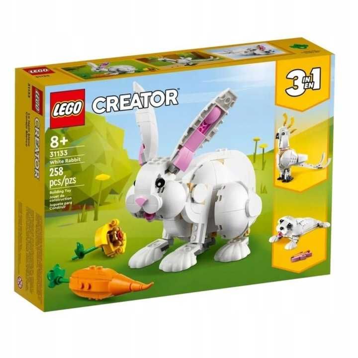 LEGO CREATOR biały królik papuga foka zestaw 3w1