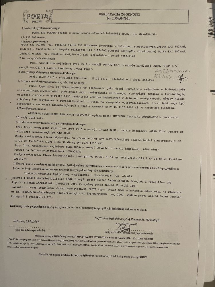 Drzwi Porta Opal plus