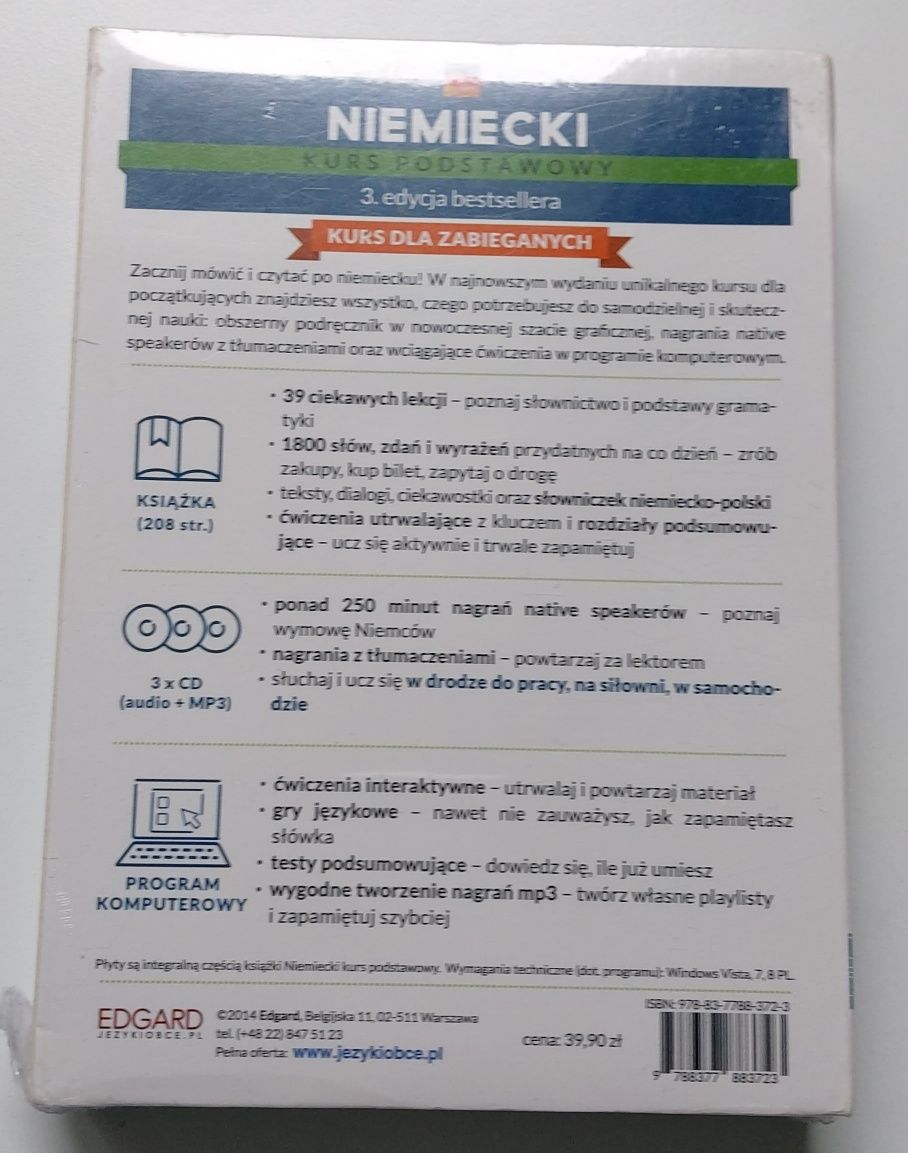 Niemiecki kurs podstawowy EDGAR 3xCD + książka