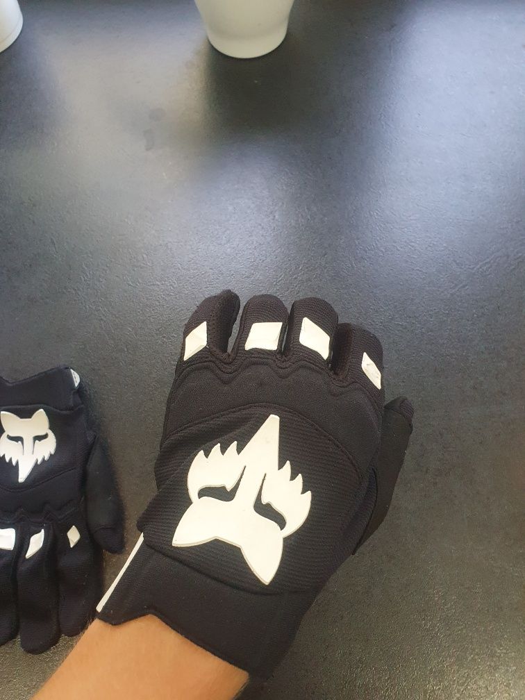 Rękawiczki enduro FOX DIRTPAW BLACK/BLACK/WHITE czarny biały
