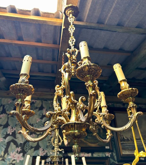 Żyrandol bogato zdobiony mosiądz #8098 Stylowy Węgrów