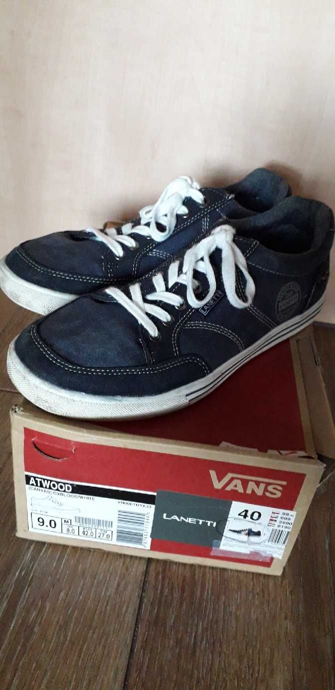 Tenisówki trampki Lanetti Vans rozm 40 granatowe jeans jak nowe