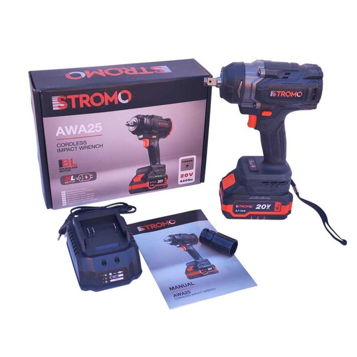 Гайковерт Stromo AWA25 / шуруповерт аккумуляторный — АКБ+ЗУ, потужний