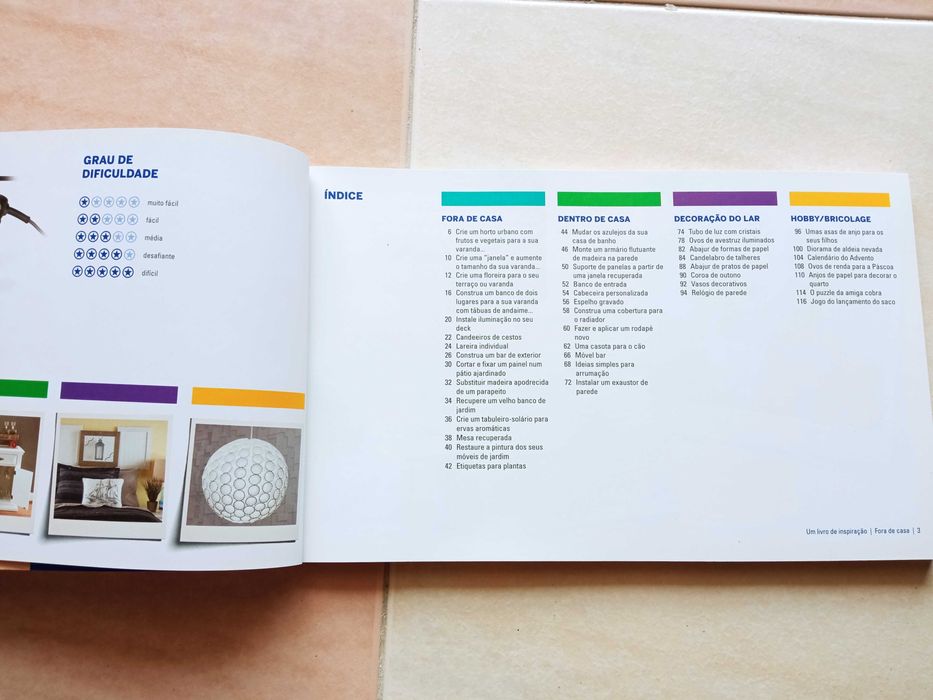 Livro com projetos de bricolage