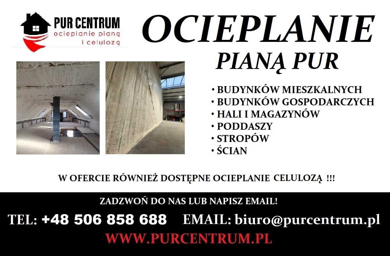 Ocieplenie ocieplanie izolacja pianą piana pianka PUR poddasza dachu