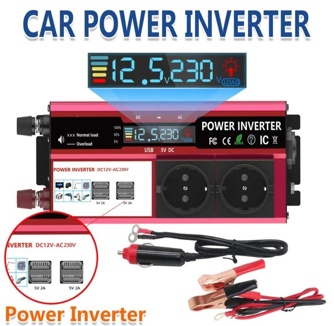 Інвертор, перетворювач напруги Sudokeji Power Inverter 4000W/800 Вт.