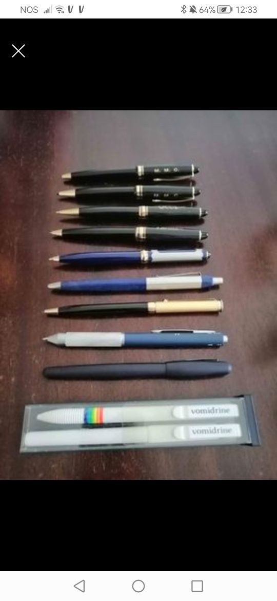 Canetas coleção +Cintos+Grinalda antiga+óculos+cinzeiro
