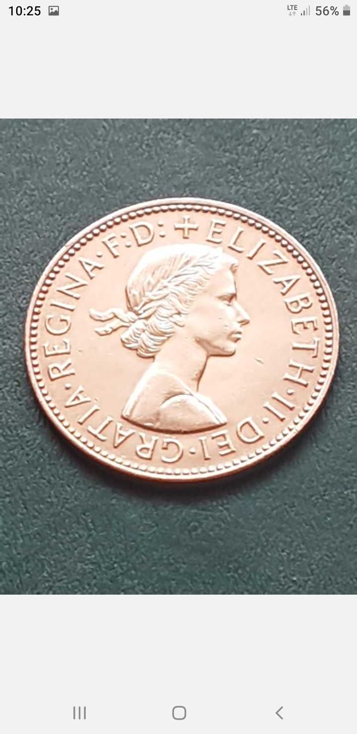 monety brytyjskiej Elżbiety II z 1965 r. W Wielkiej Brytanii (One Penn
