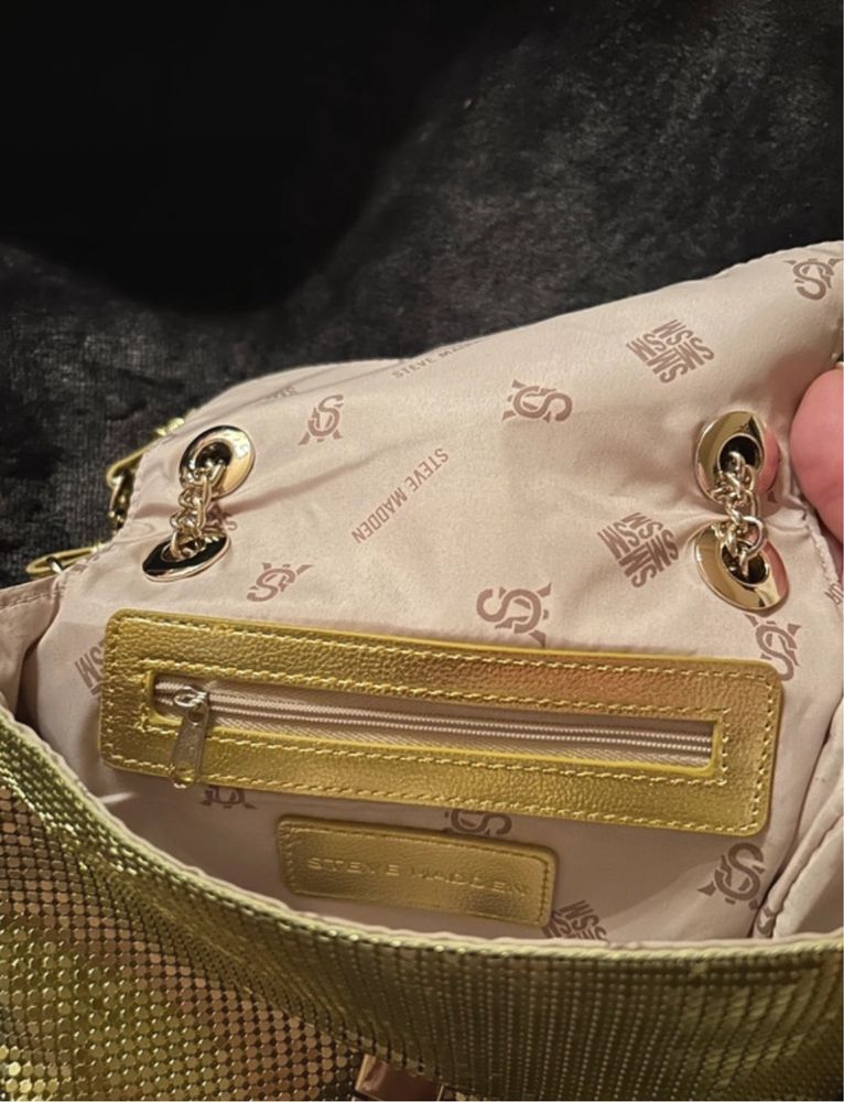 Steve Madden beuropa złota torebka na ramię na łańcuszku NOWA