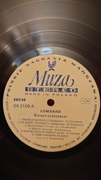 Płyta winylowa Lombard Śmierć dyskotece