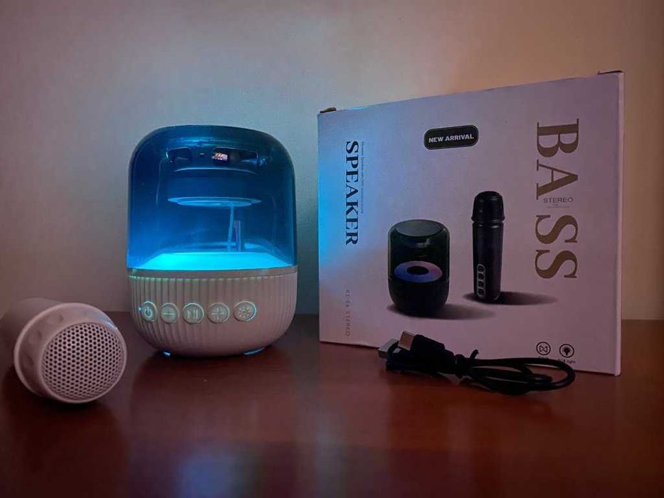 Mini conjunto de karaoke com luz RGB