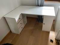 Duże białe narożne biurko