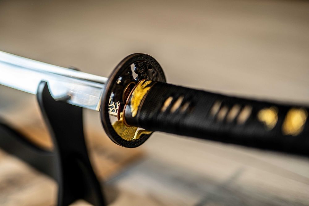 Miecz samurajski Japońska Katana Stal T10 Potrójne Zbrocze Warszawa