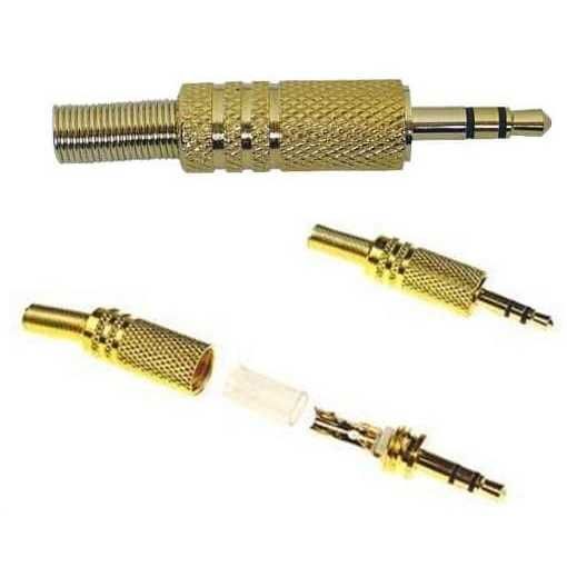 Wtyk Jack 3.5 na kabel złoty 3,5mm STEREO