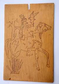 Obrazek wypalany w drewnie - sokolnik 19cm x 29,4 cm