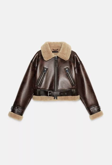 Новинка!Короткая коричневая дубленка ZARA-Xs,S. Пуховик,куртка авиатор
